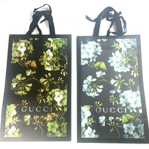 Gucci Gift Bags with Green and Blue Floral Design